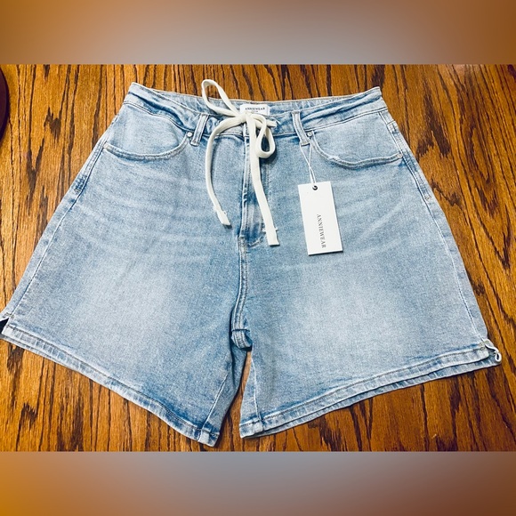 Anniewear Pants - AnnieWear Women’s Drawstring Denim Medium Wash Shorts XL NWT